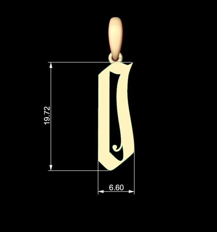 Initial Letters Pendant Marseille O 3D print model_4
