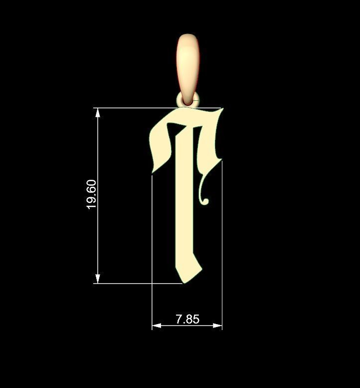 Initial Letters Pendant Marseille T 3D print model_4