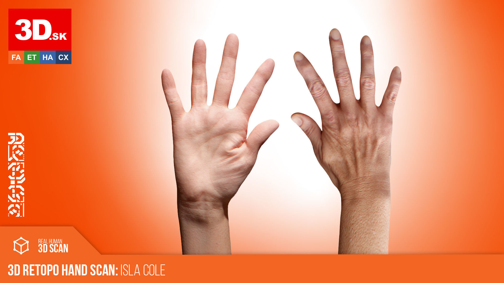 3D Retopologized Hand Scan Isla Cole 3D model_1