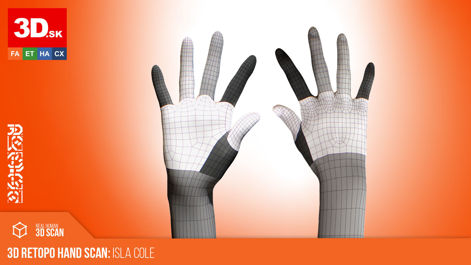 3D Retopologized Hand Scan Isla Cole 3D model_2