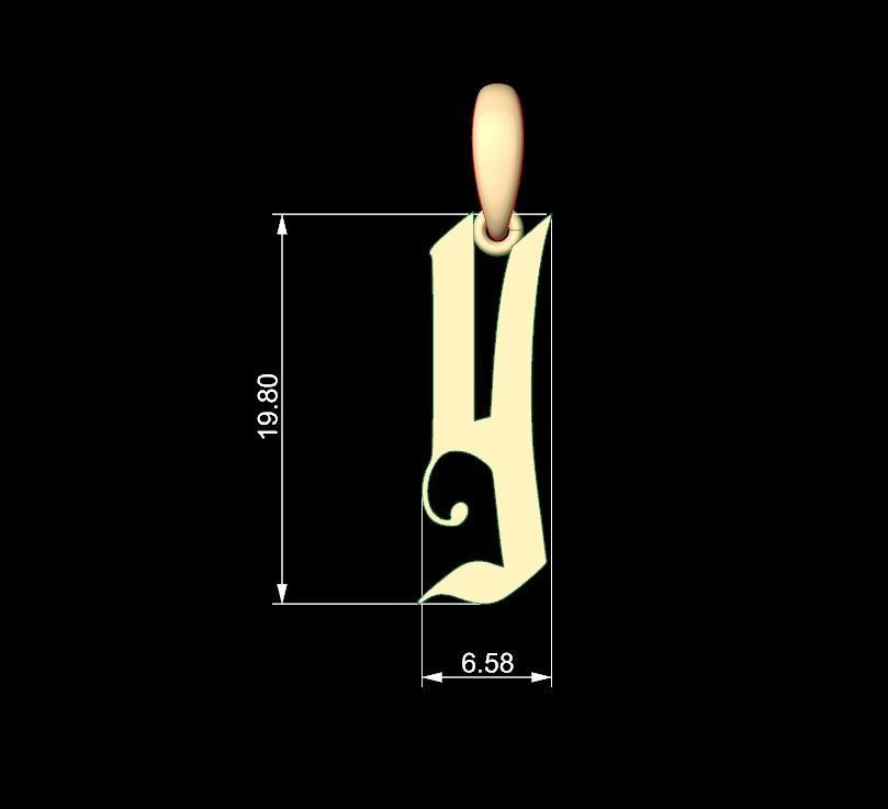 Initial Letters Pendant Marseille Y 3D print model_4