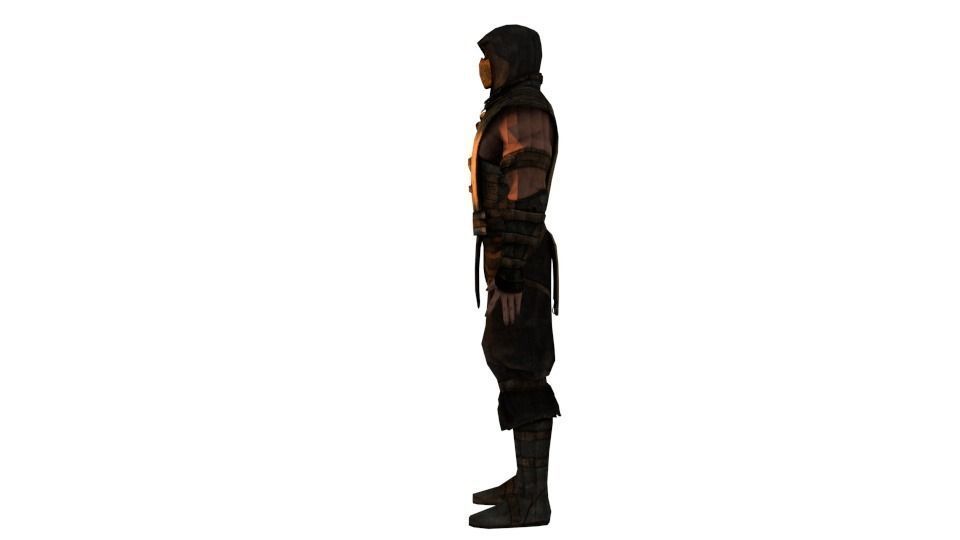 Scorpion man in hooded outfit 3D model_4