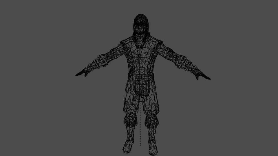 Scorpion man in hooded outfit 3D model_5