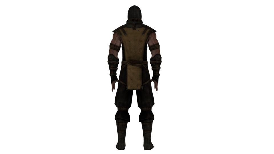 Scorpion man in hooded outfit 3D model_2