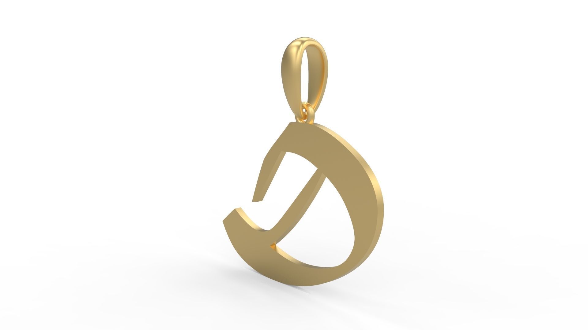 Initial Letters Pendant Matura D 3D print model_1