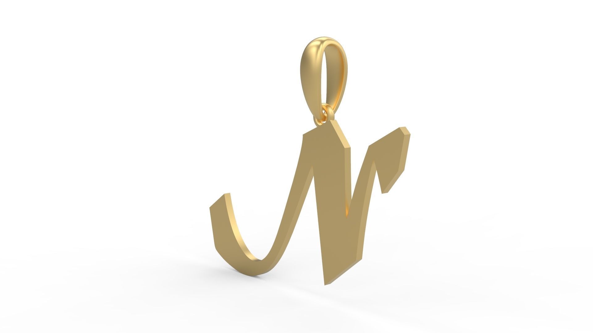 Initial Letters Pendant Matura N 3D print model_1