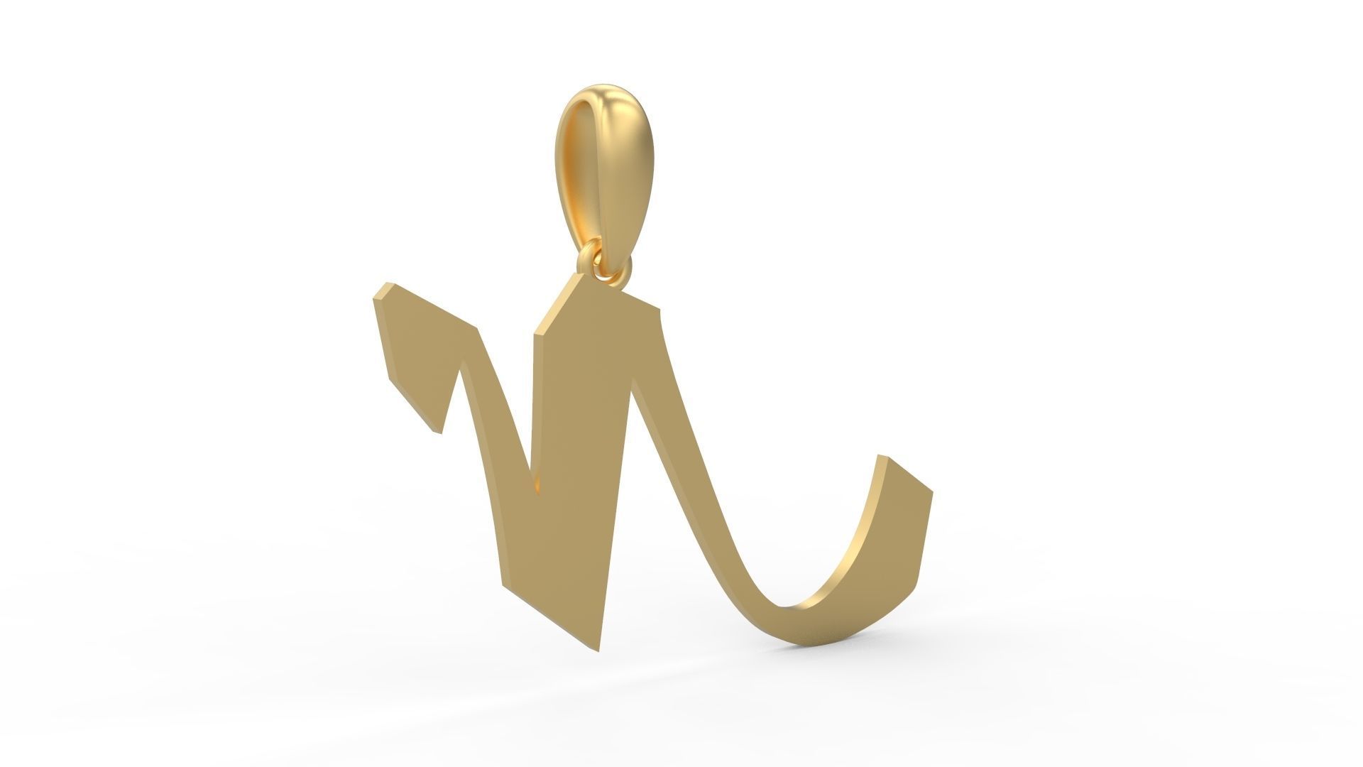 Initial Letters Pendant Matura N 3D print model_3