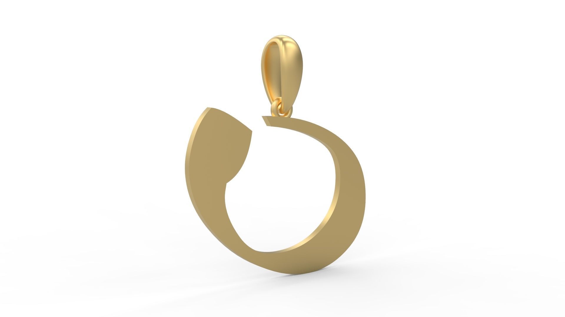 Initial Letters Pendant Matura O 3D print model_3