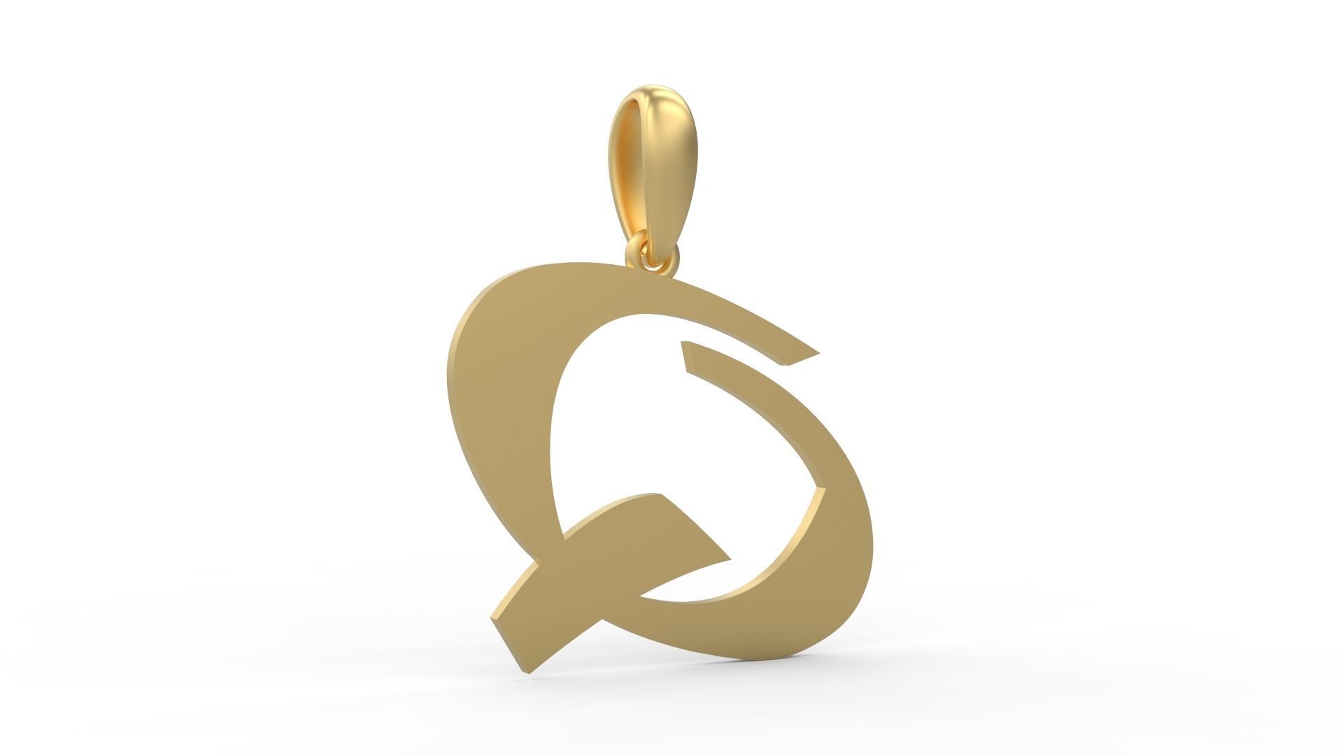 Initial Letters Pendant Matura Q 3D print model_3