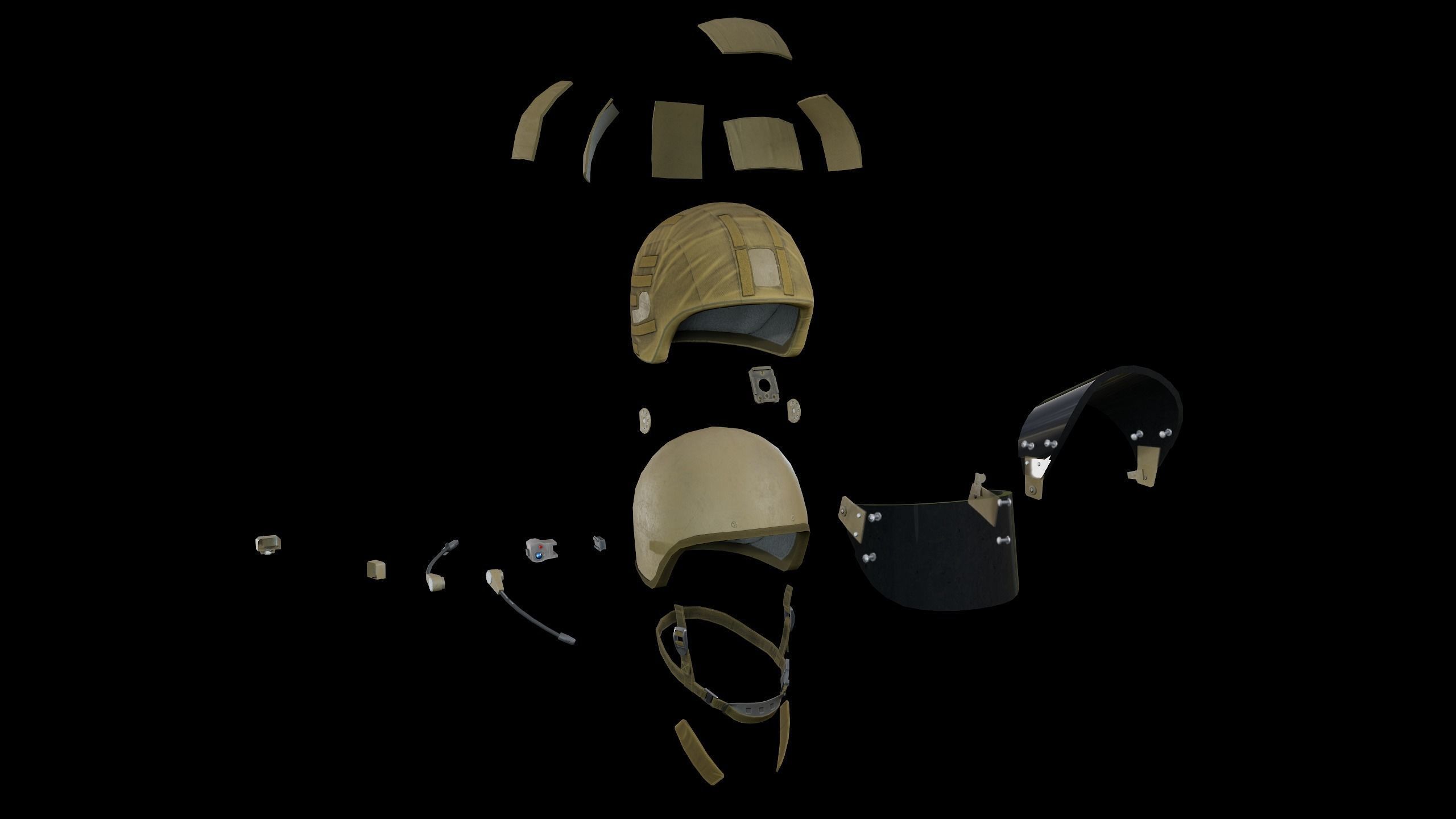 Helmet ZSH-1-2 Low-poly 3D model_4