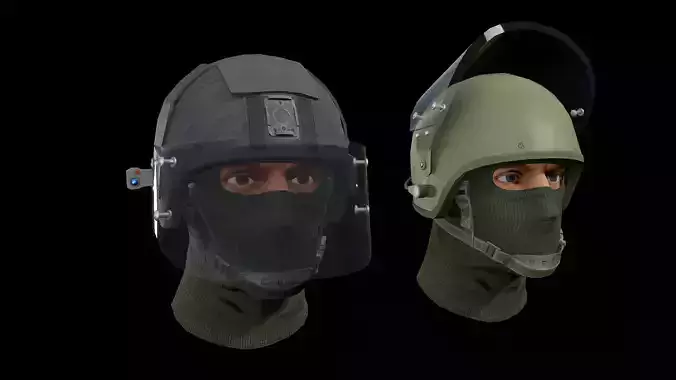 Helmet ZSH-1-2 Low-poly 3D model