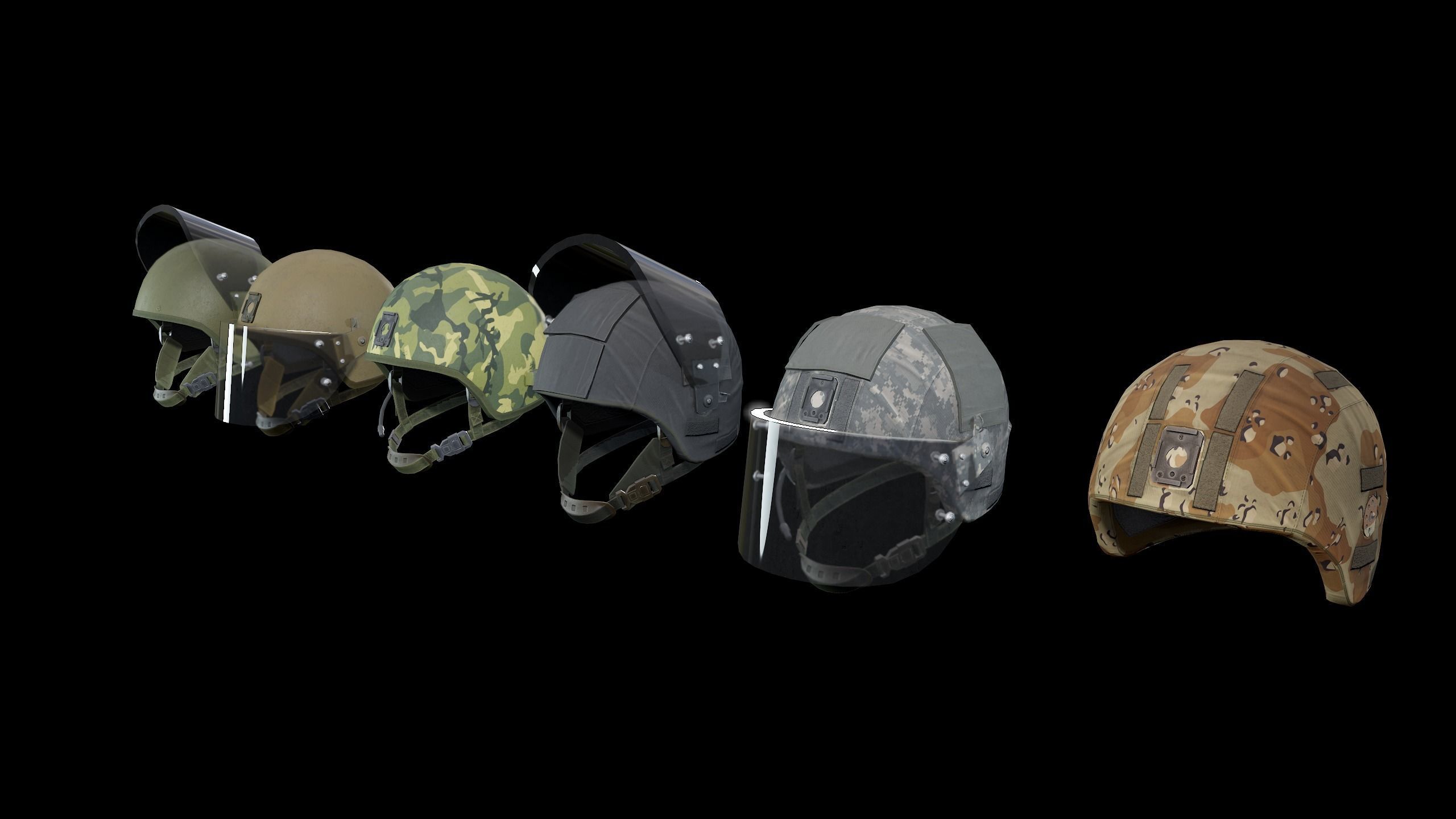 Helmet ZSH-1-2 Low-poly 3D model_7