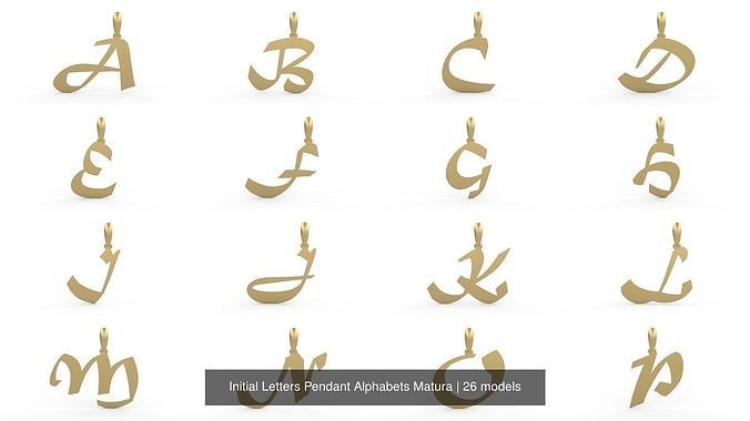 Initial Letters Pendant Alphabets Matura 3D Model Collection