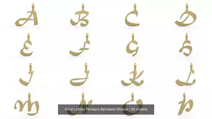 Initial Letters Pendant Alphabets Matura 3D Model Collection