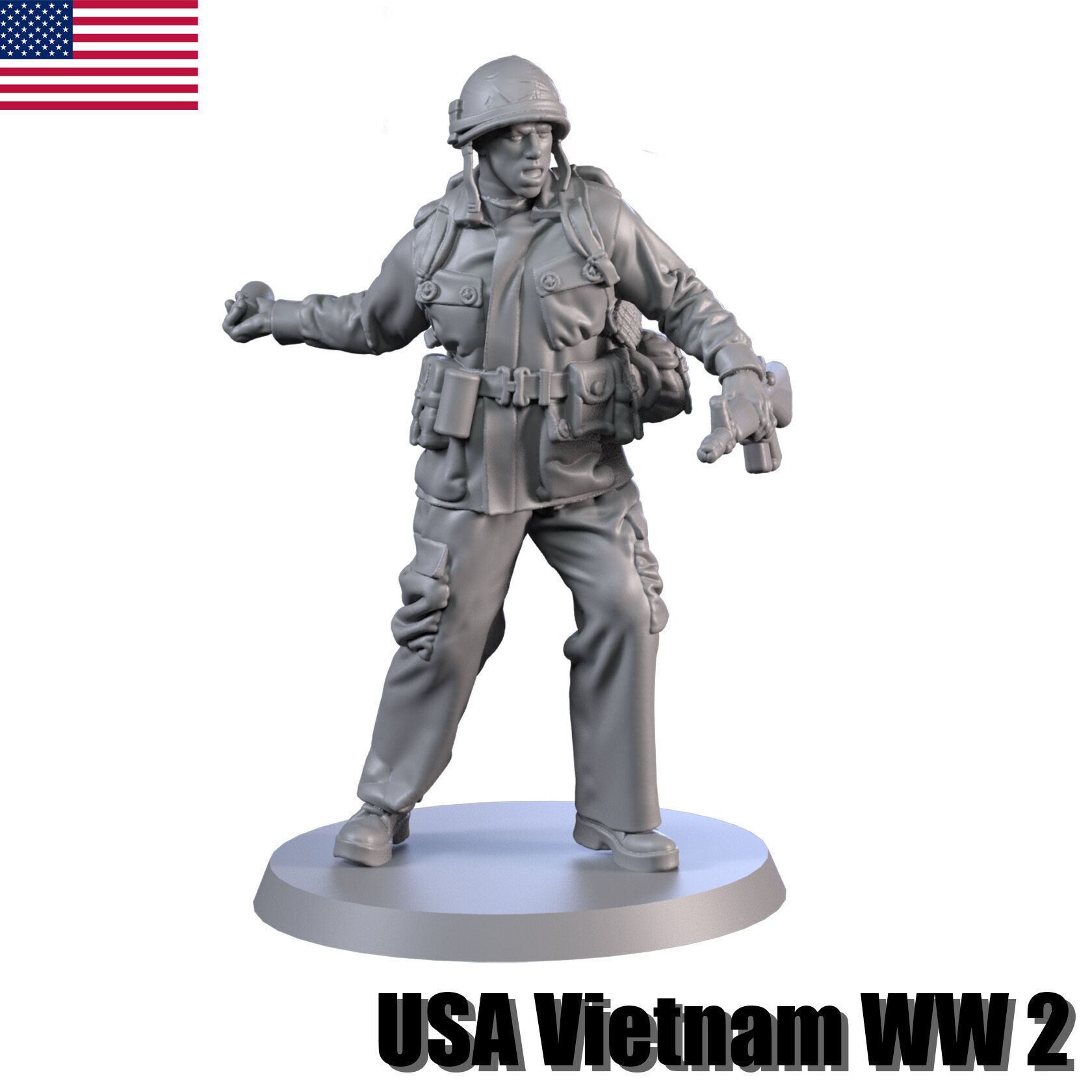 USA Vietnam Soldier 5 3D print model_2