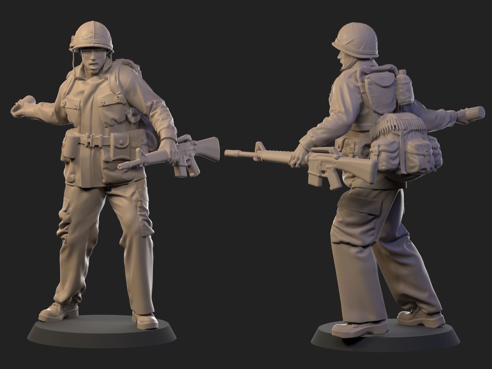USA Vietnam Soldier 5 3D print model_1