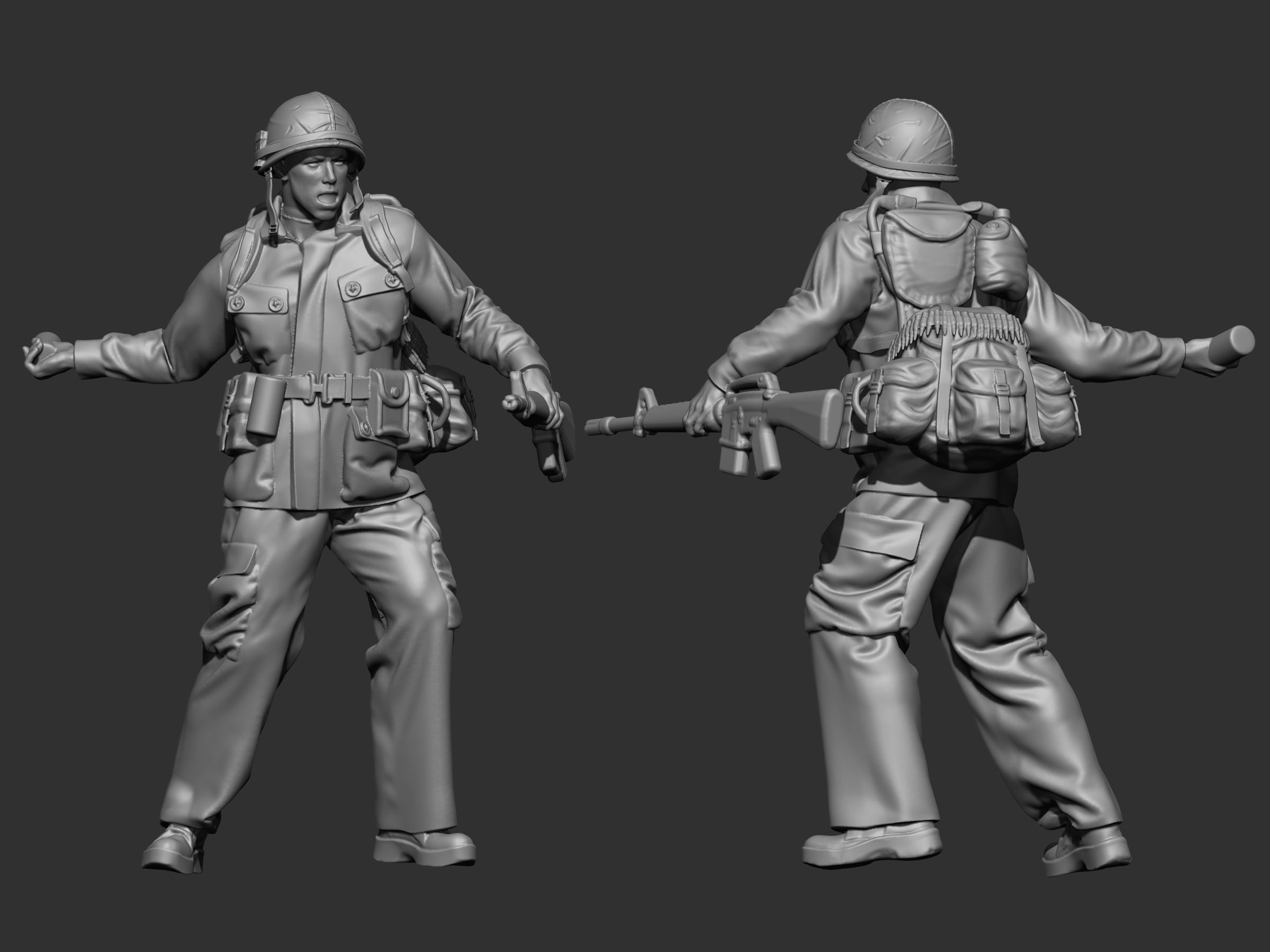 USA Vietnam Soldier 5 3D print model_3