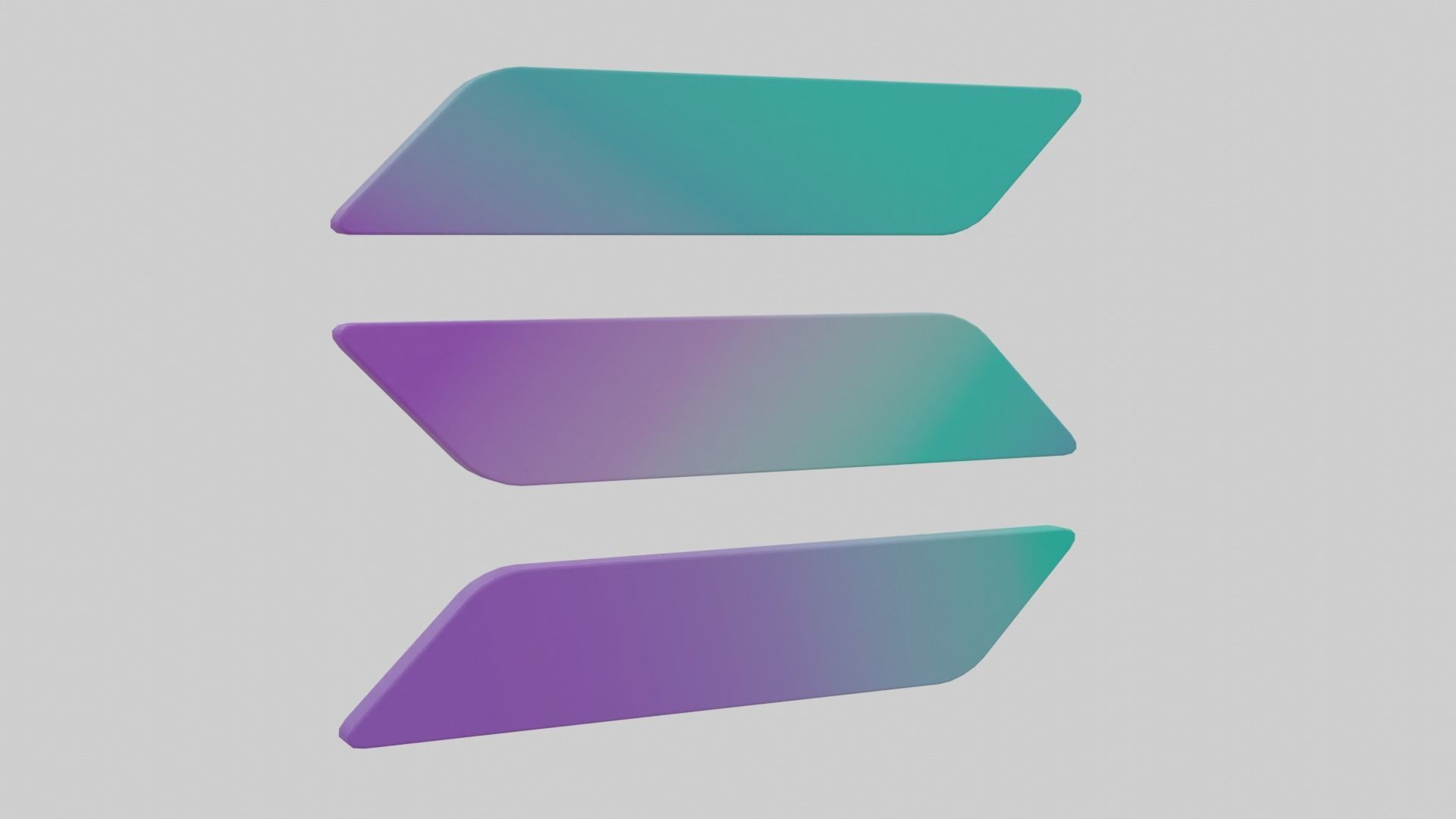 Solana Crypto Low Poly 3D Model 3D model_1