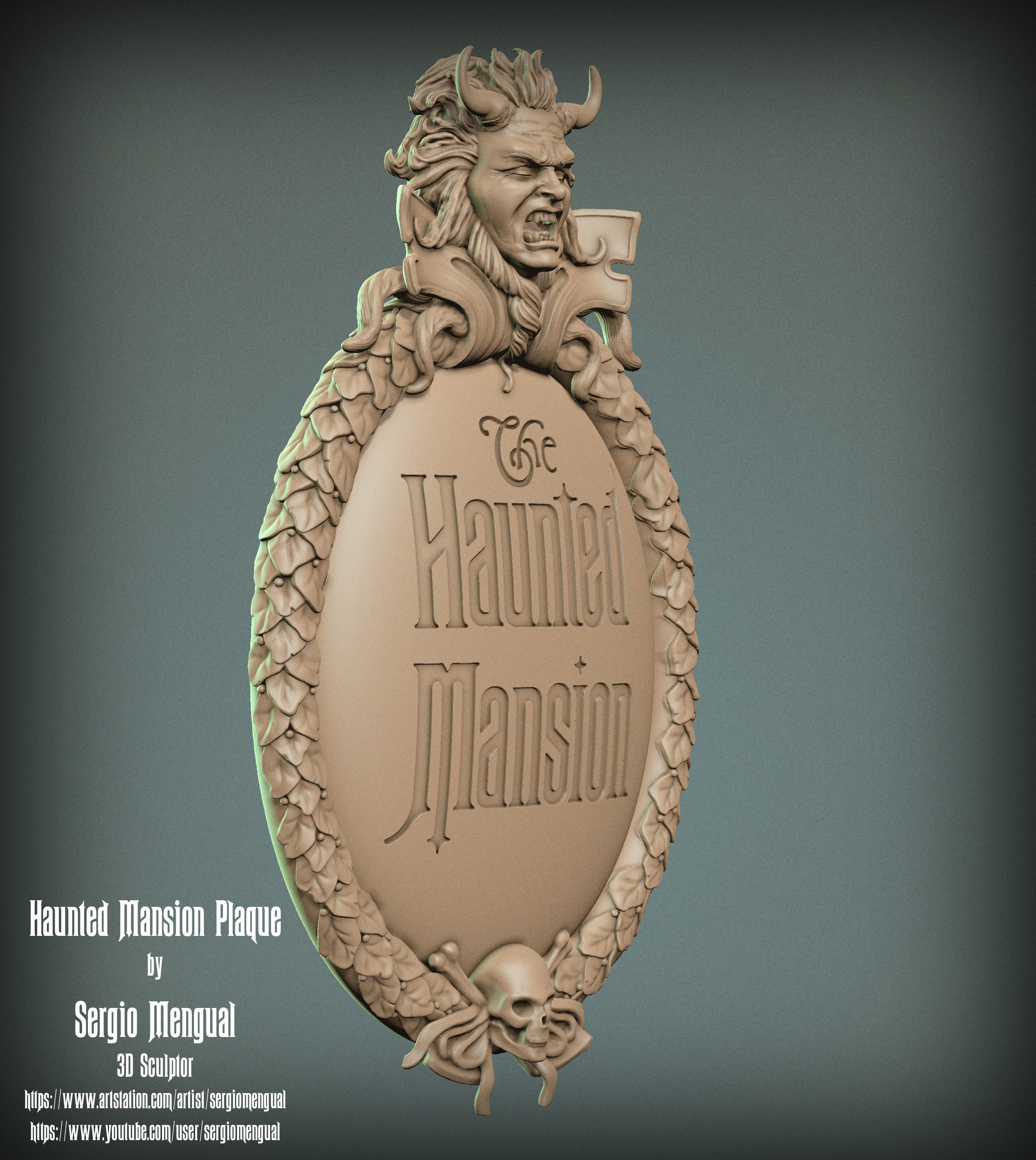 Haunted Mansion 3D Printable Plaque 3D print model_5