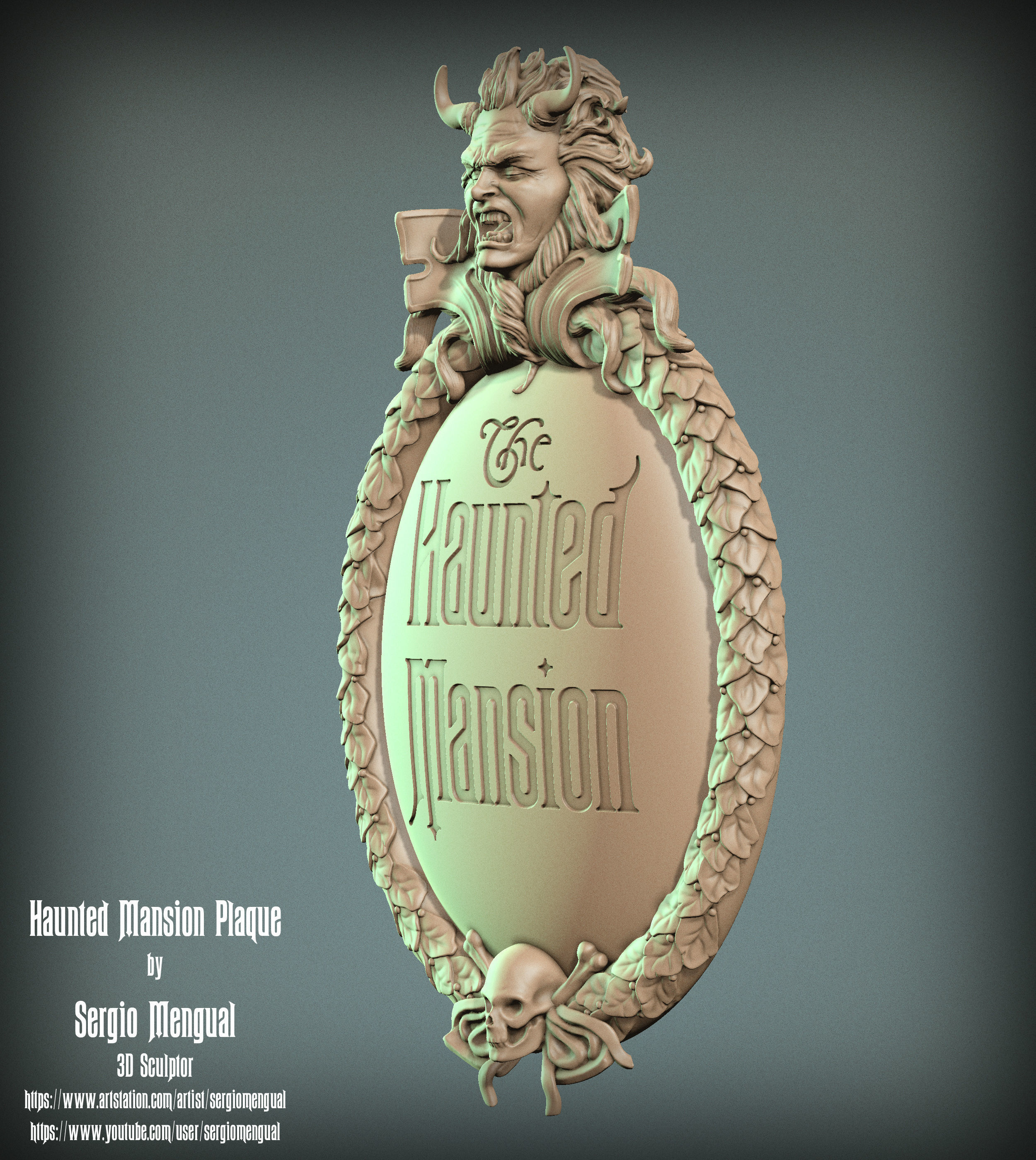 Haunted Mansion 3D Printable Plaque 3D print model_7