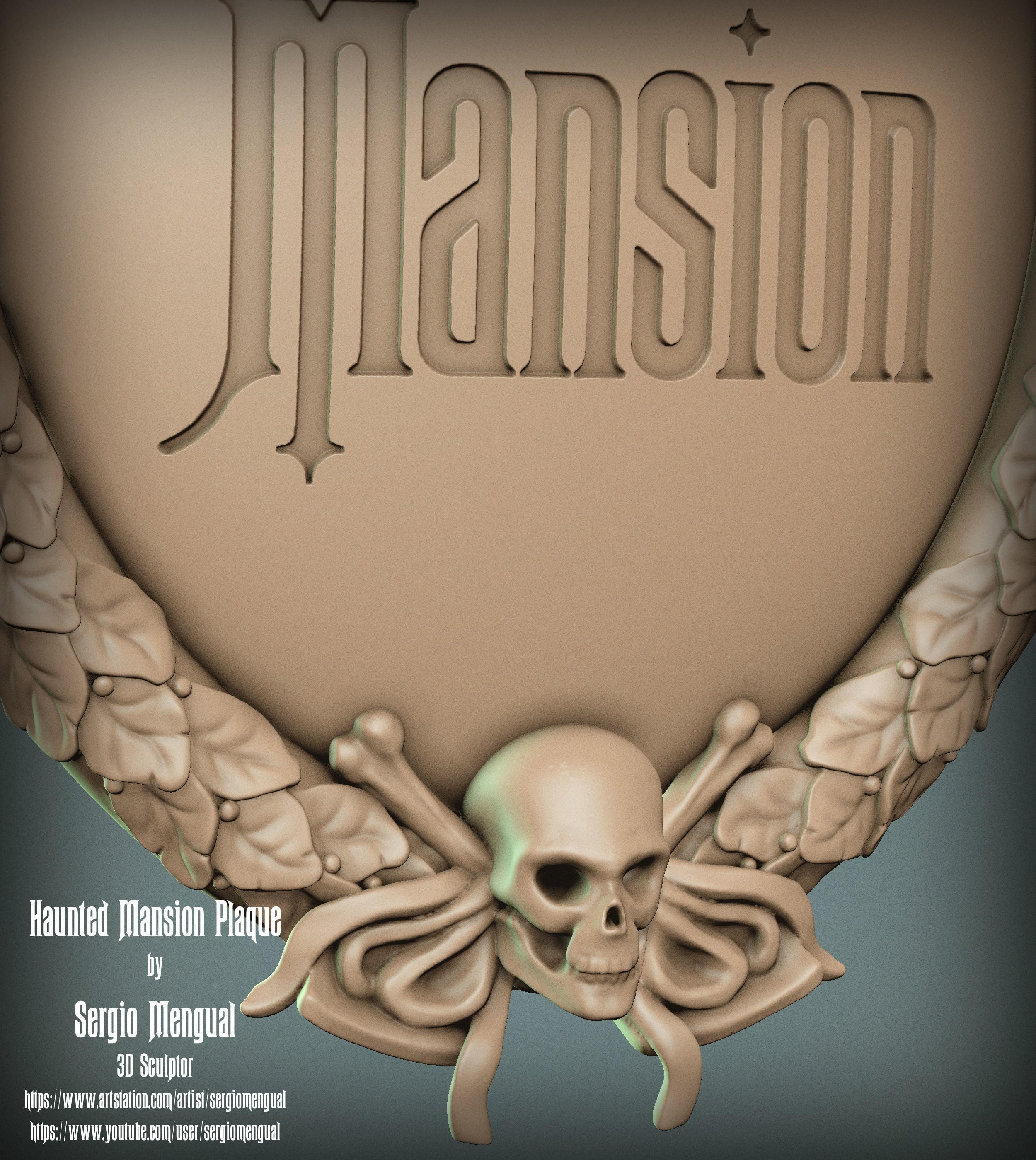 Haunted Mansion 3D Printable Plaque 3D print model_23