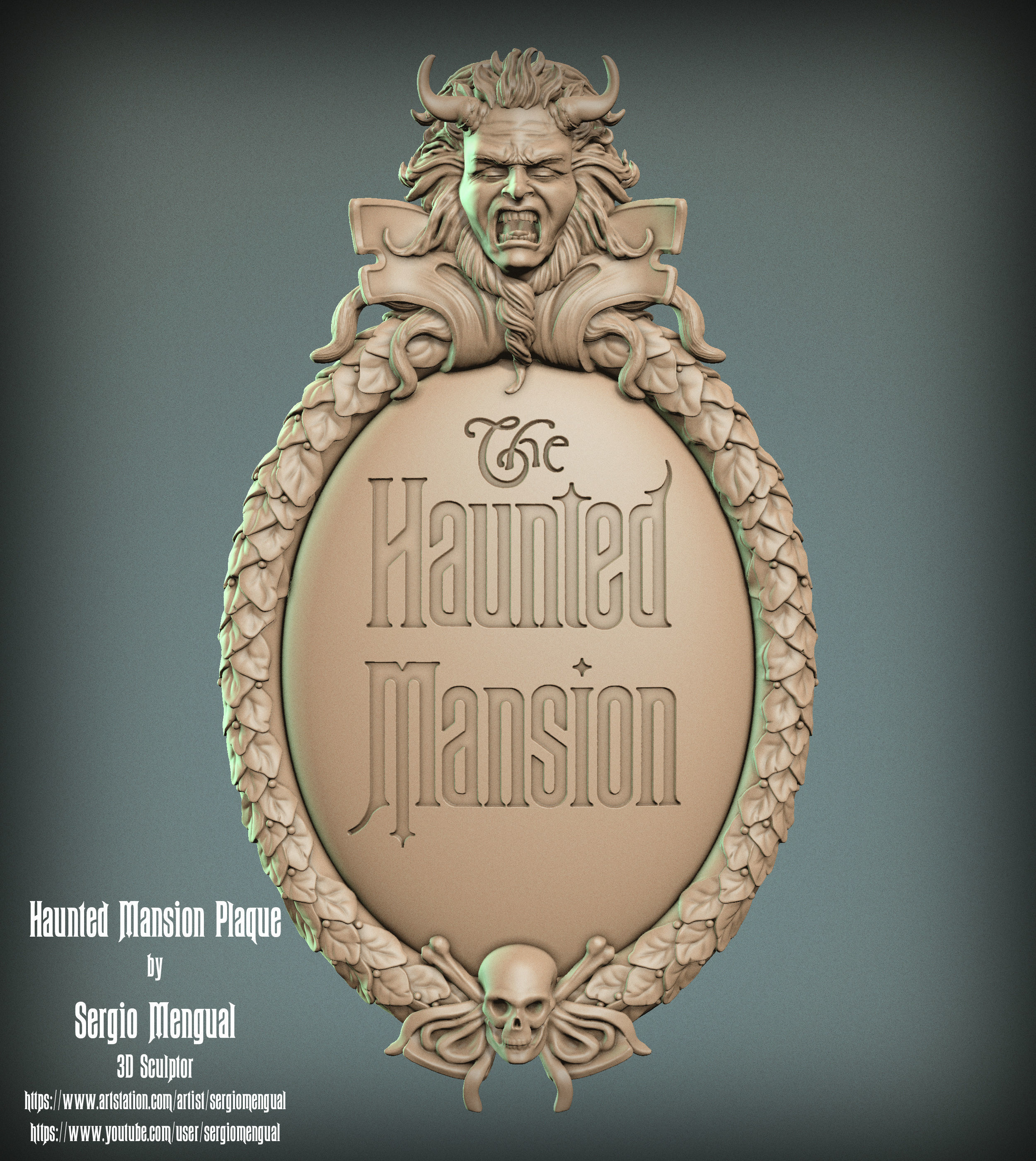 Haunted Mansion 3D Printable Plaque 3D print model_3