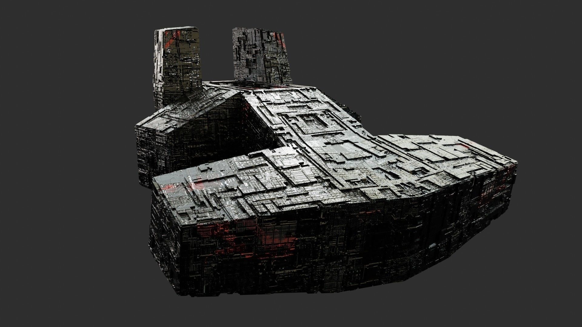 sci-fi 3d models kitbash pack low poly Low-poly 3D model_7