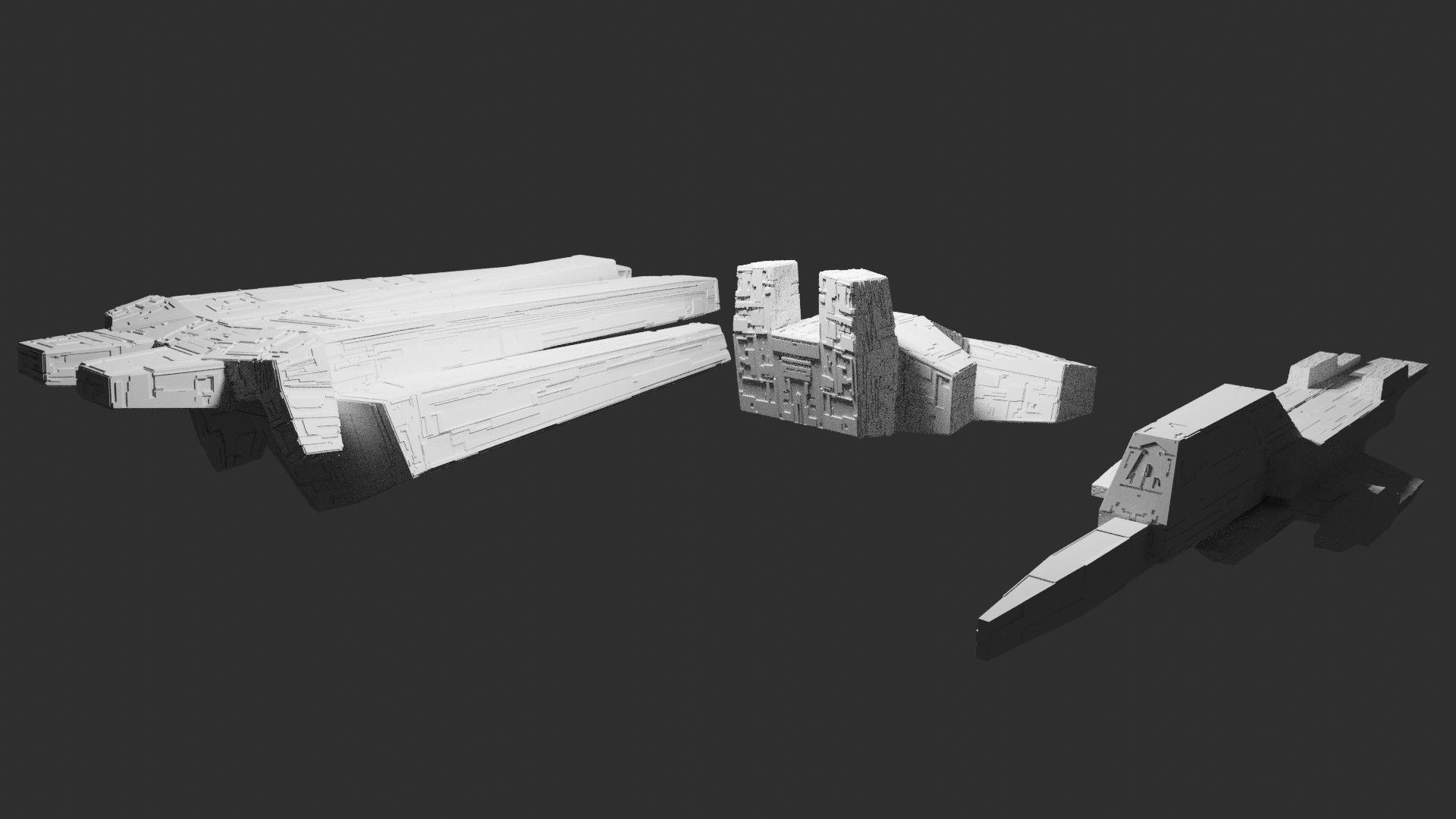 sci-fi 3d models kitbash pack low poly Low-poly 3D model_33