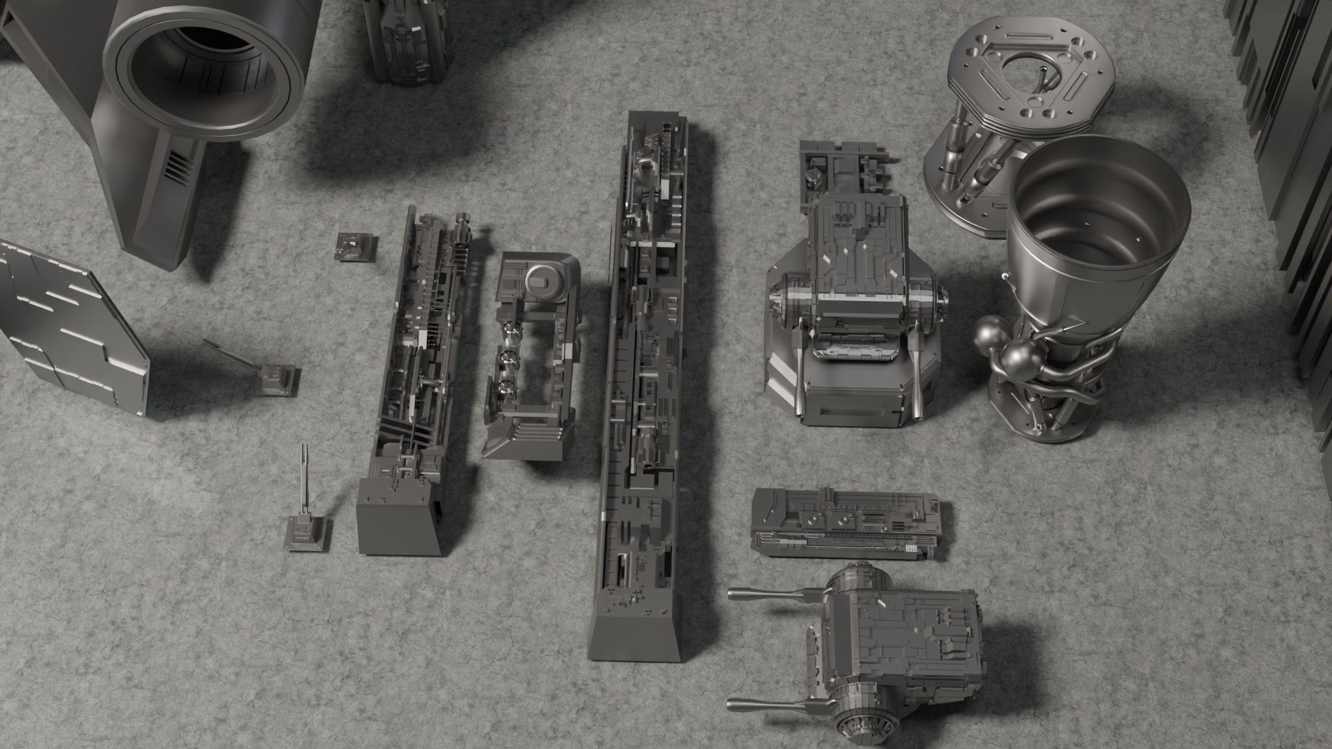 sci-fi 3d models kitbash pack low poly Low-poly 3D model_24