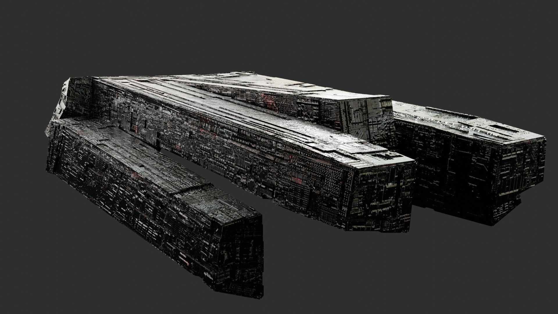 sci-fi 3d models kitbash pack low poly Low-poly 3D model_8