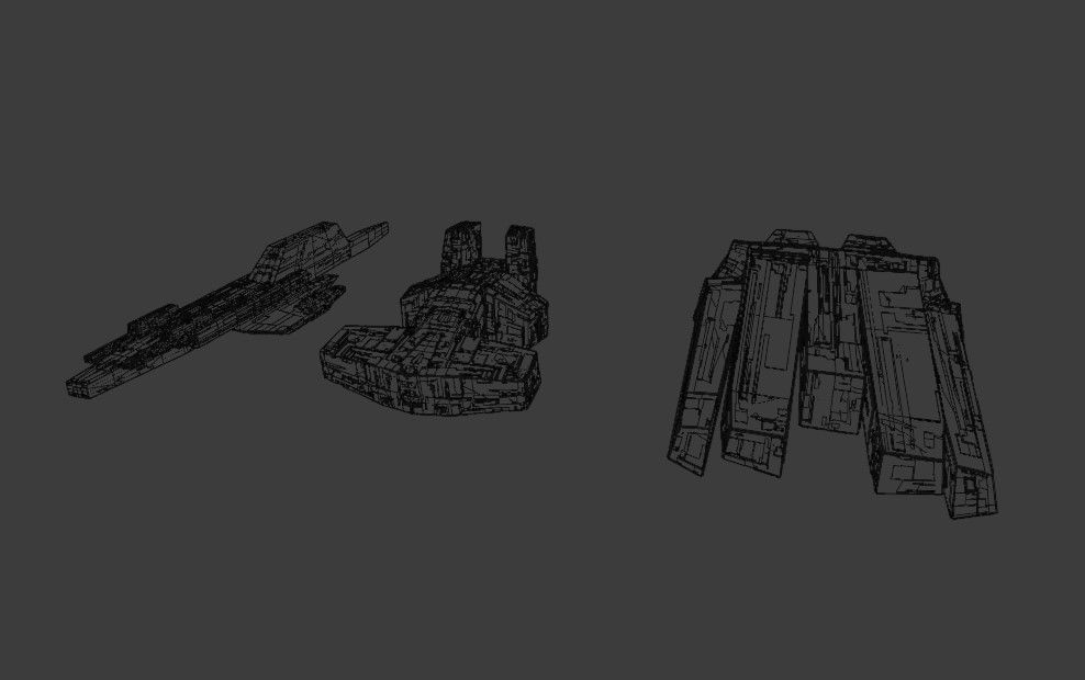 sci-fi 3d models kitbash pack low poly Low-poly 3D model_31