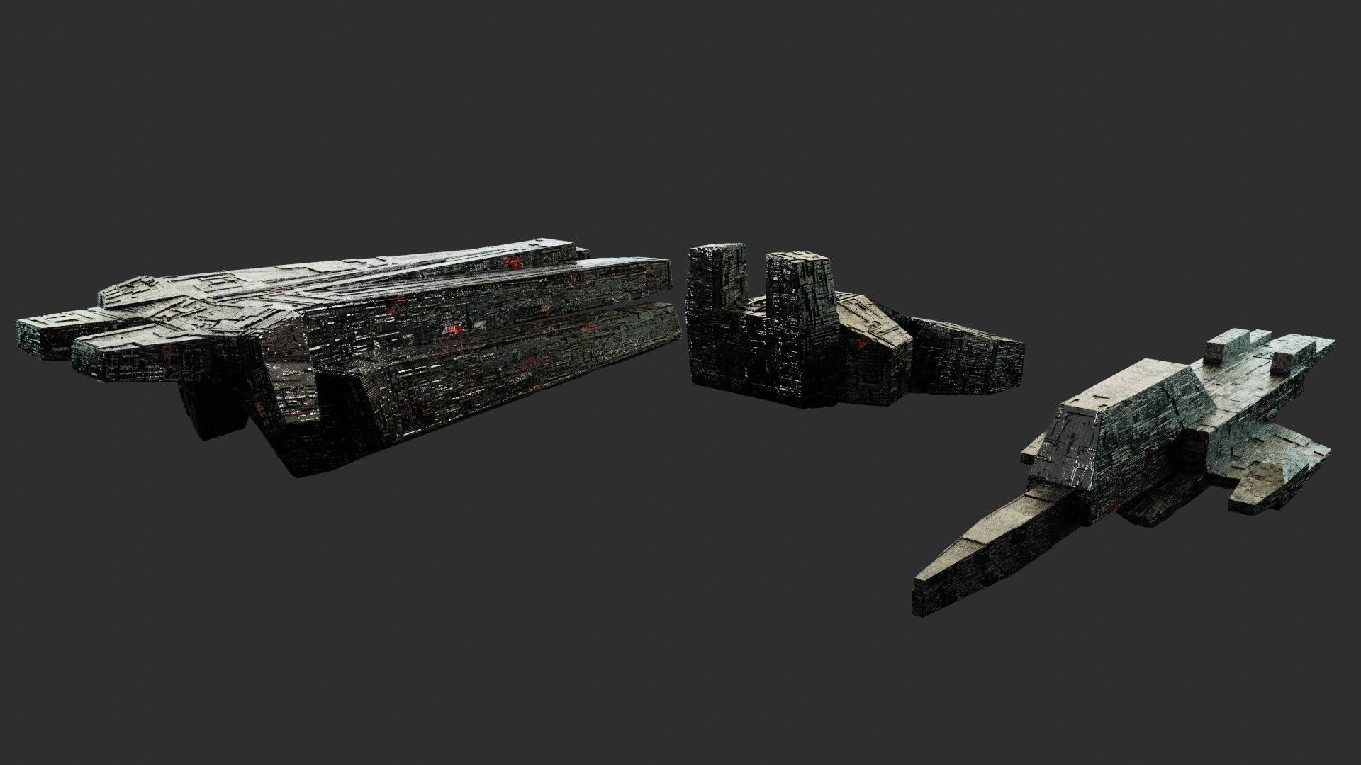 sci-fi 3d models kitbash pack low poly Low-poly 3D model_27