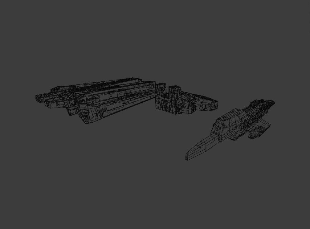 sci-fi 3d models kitbash pack low poly Low-poly 3D model_29