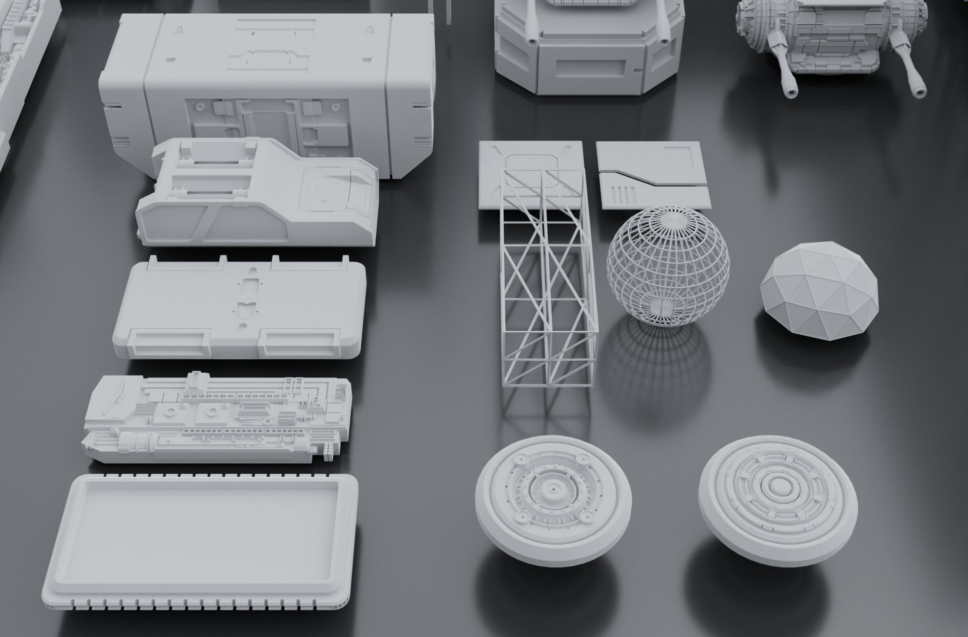 sci-fi 3d models kitbash pack low poly Low-poly 3D model_20