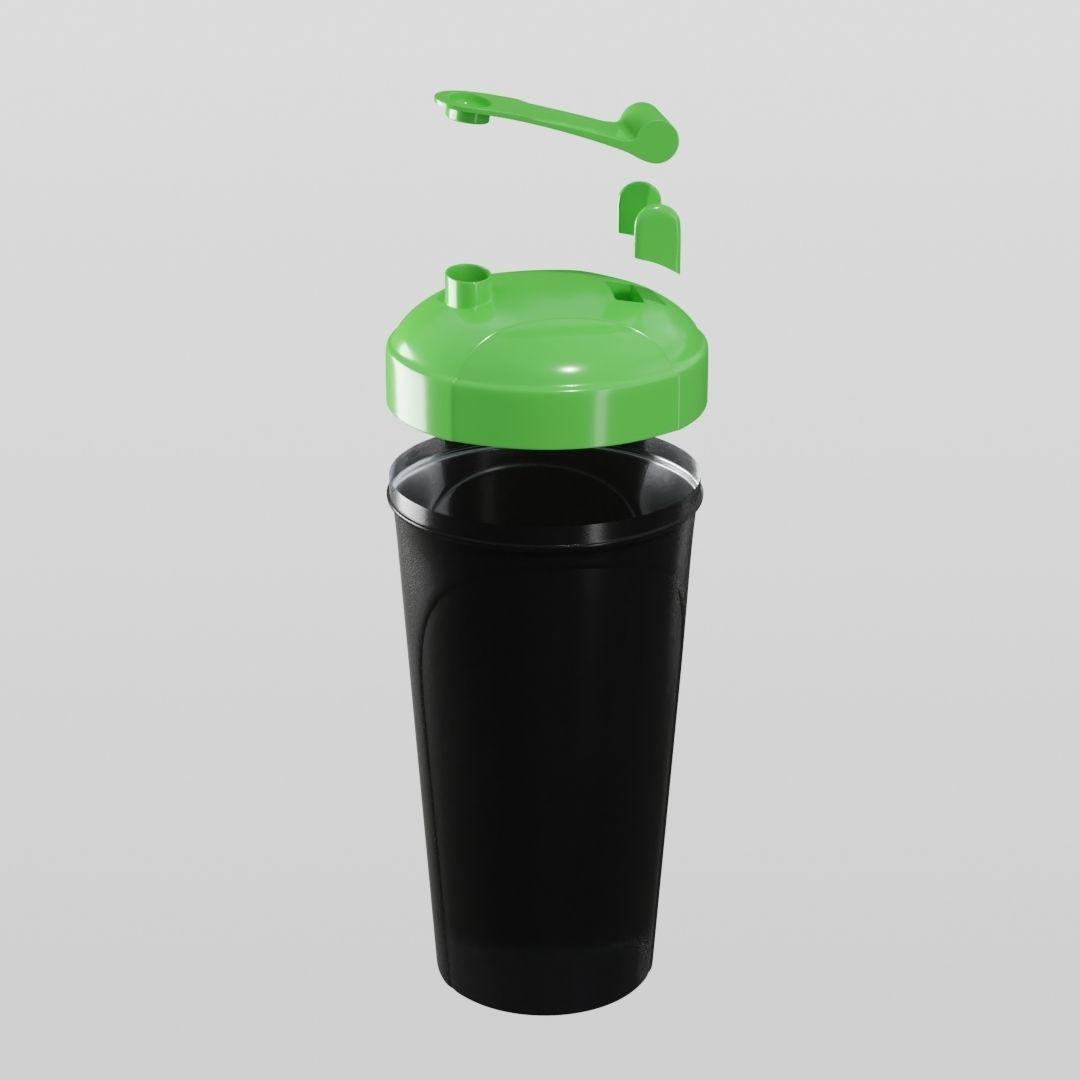 Protein shaker bottle 3D model_6