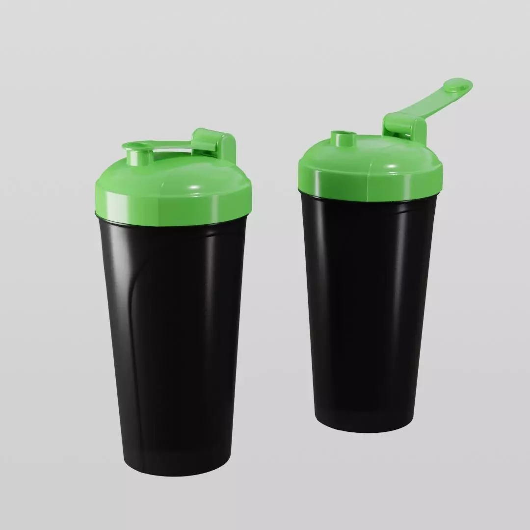 Protein shaker bottle 3D model_0