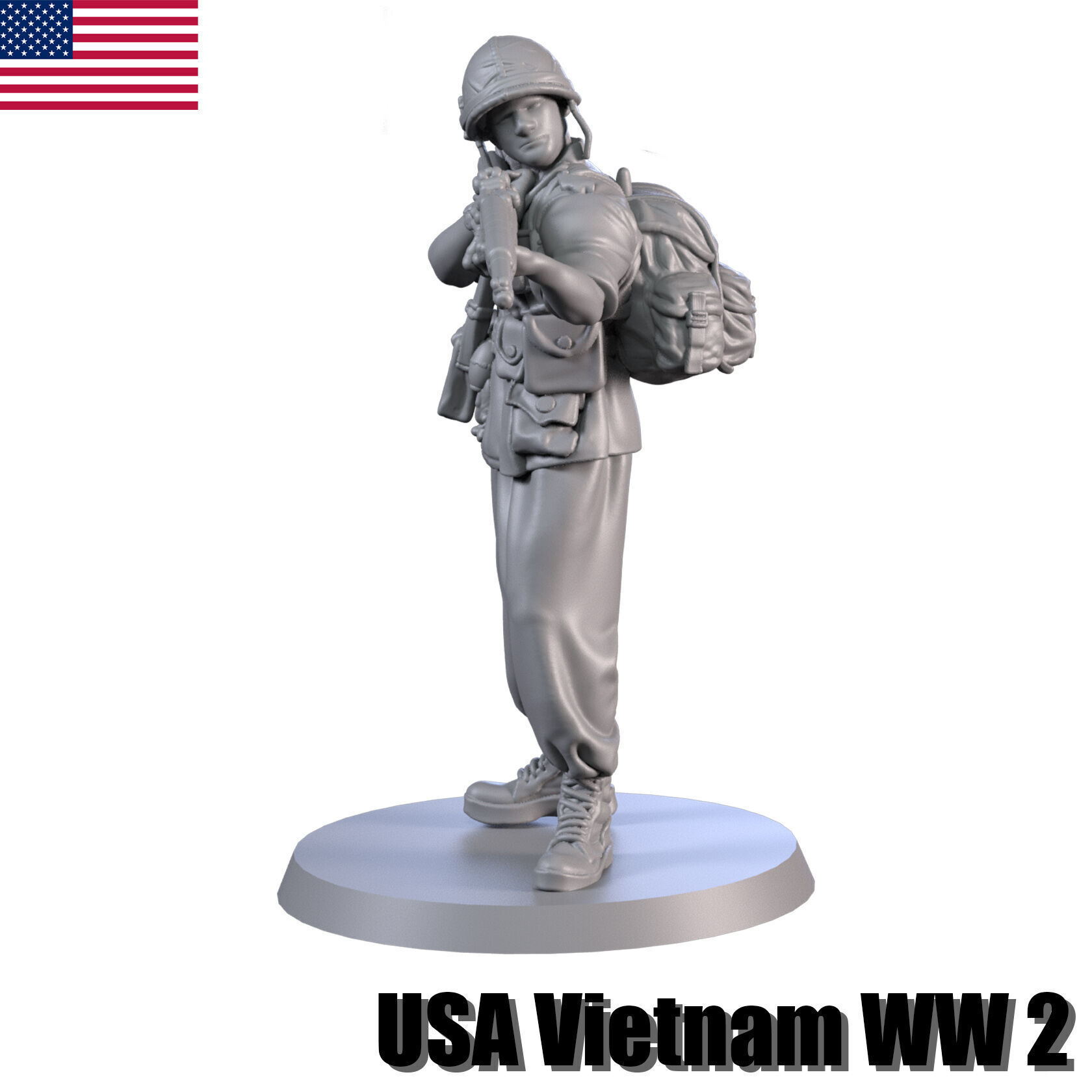 USA Vietnam Soldier 7 3D print model_7