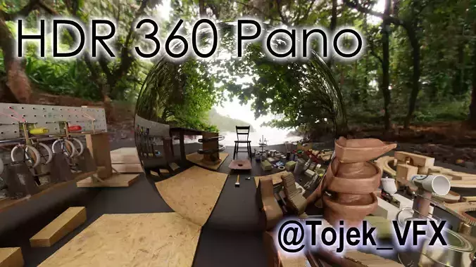 HDR 360 Pano Hawaii - 031 Big Island Onomea Bay Trail 3D model