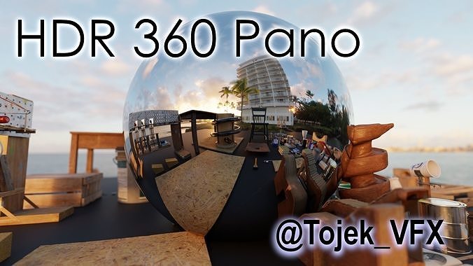 HDR 360 Pano Hawaii - 073 Royal Kona Resort- hotel at sunset Free 3D model