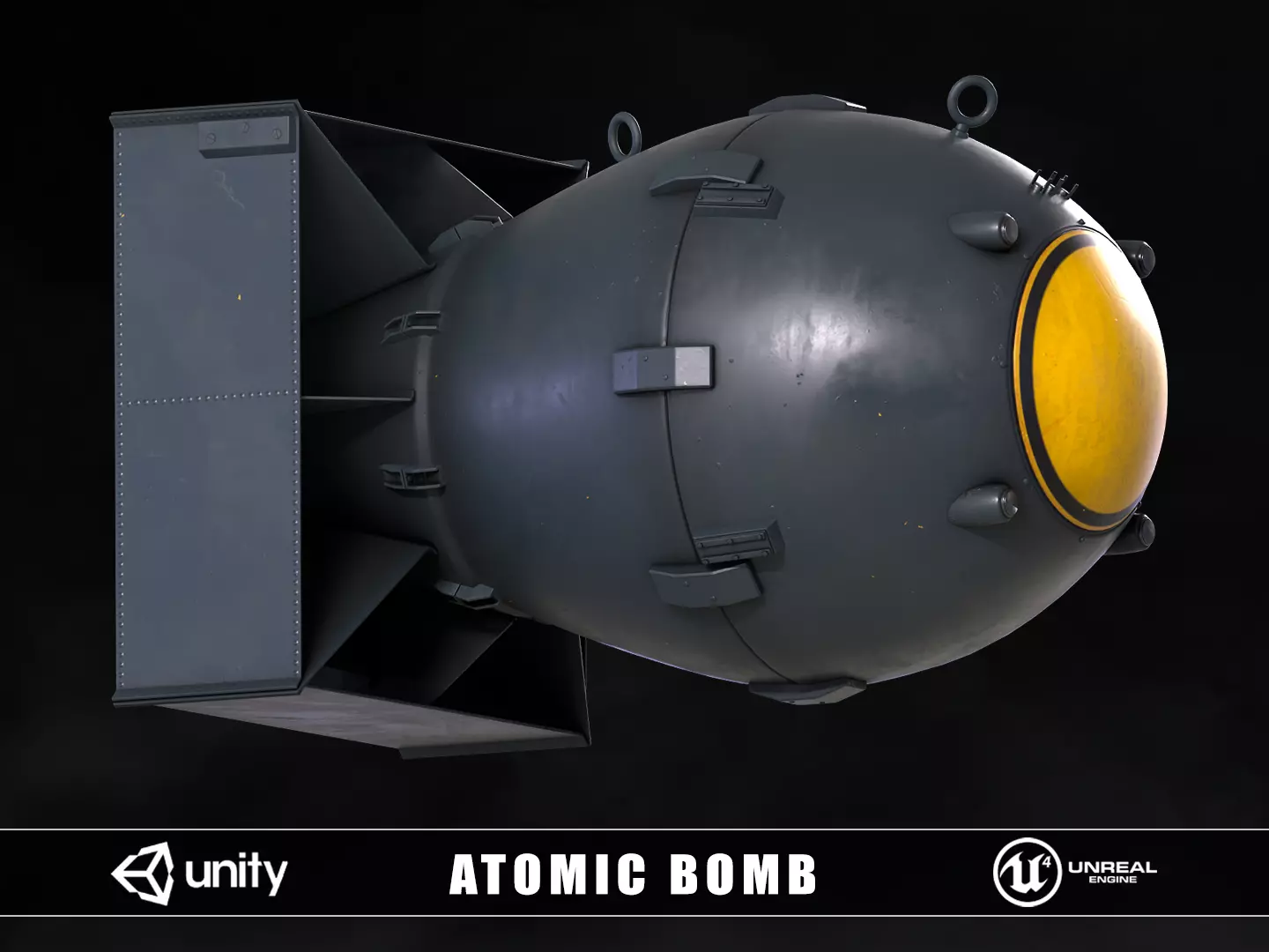 Atomic Bomb Low-poly 3D model_0