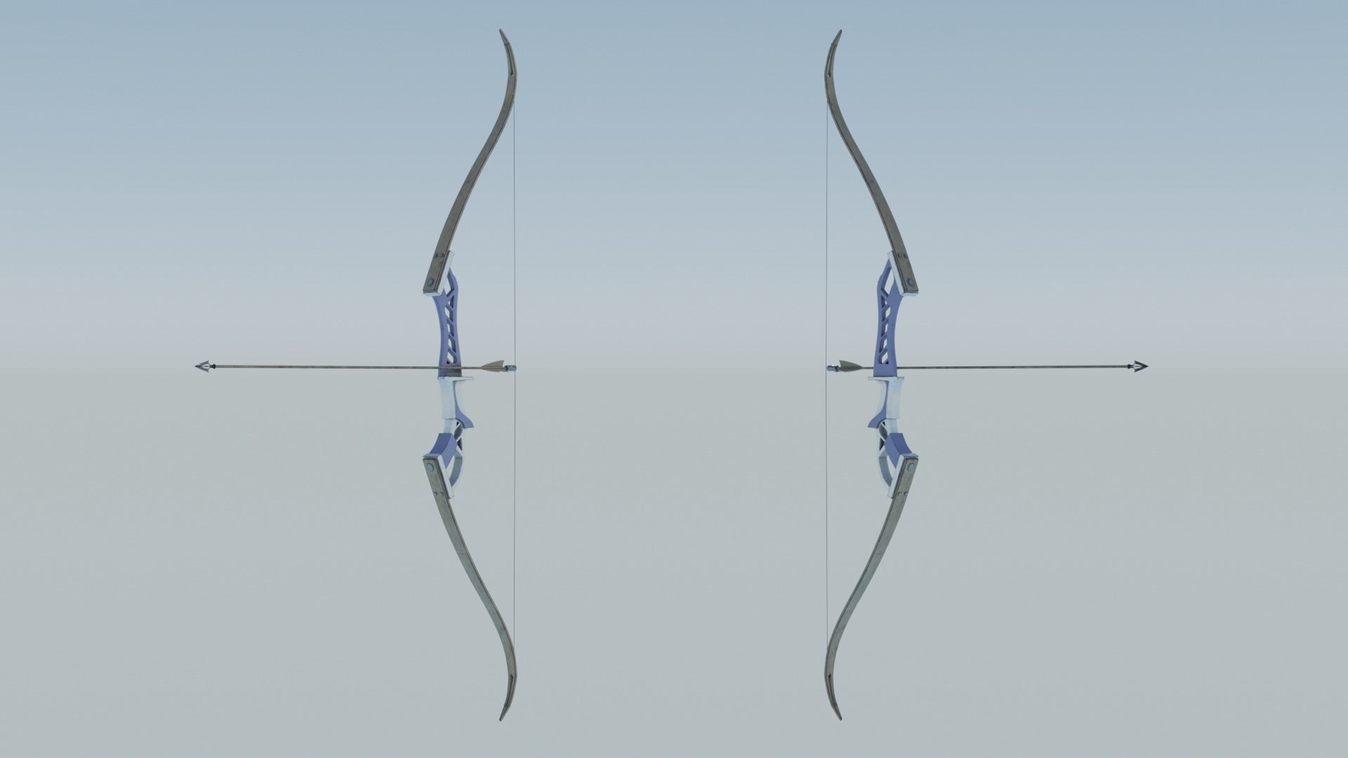 Recurved Bow Low-poly 3D model_2