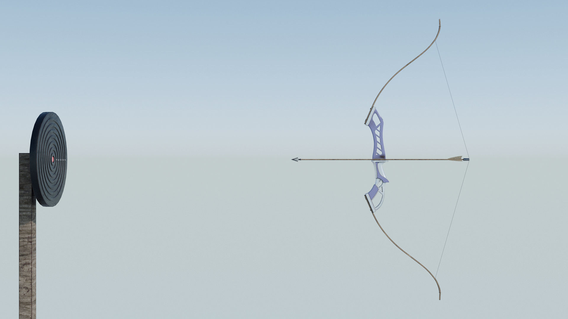 Recurved Bow Low-poly 3D model_5