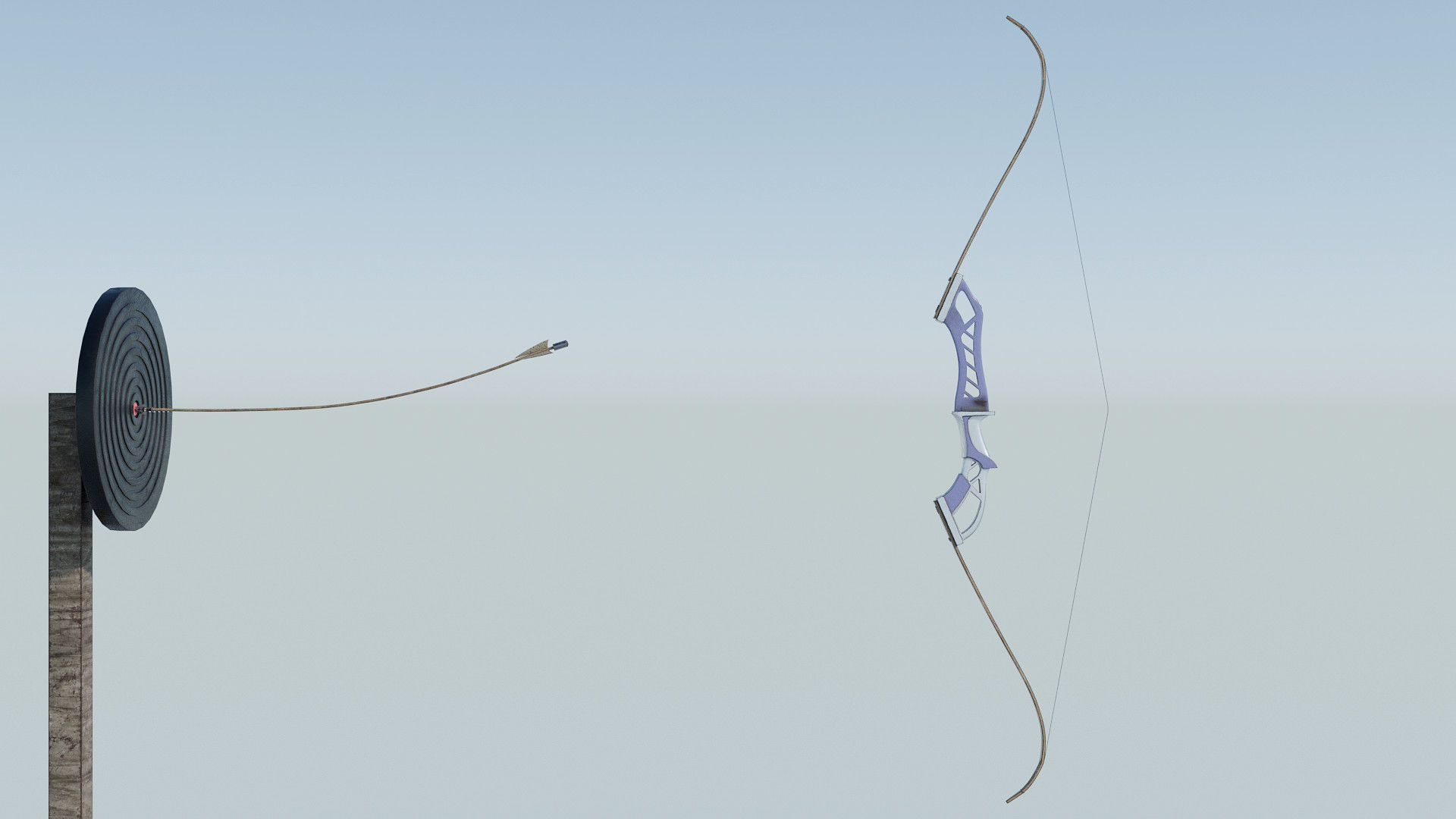 Recurved Bow Low-poly 3D model_6
