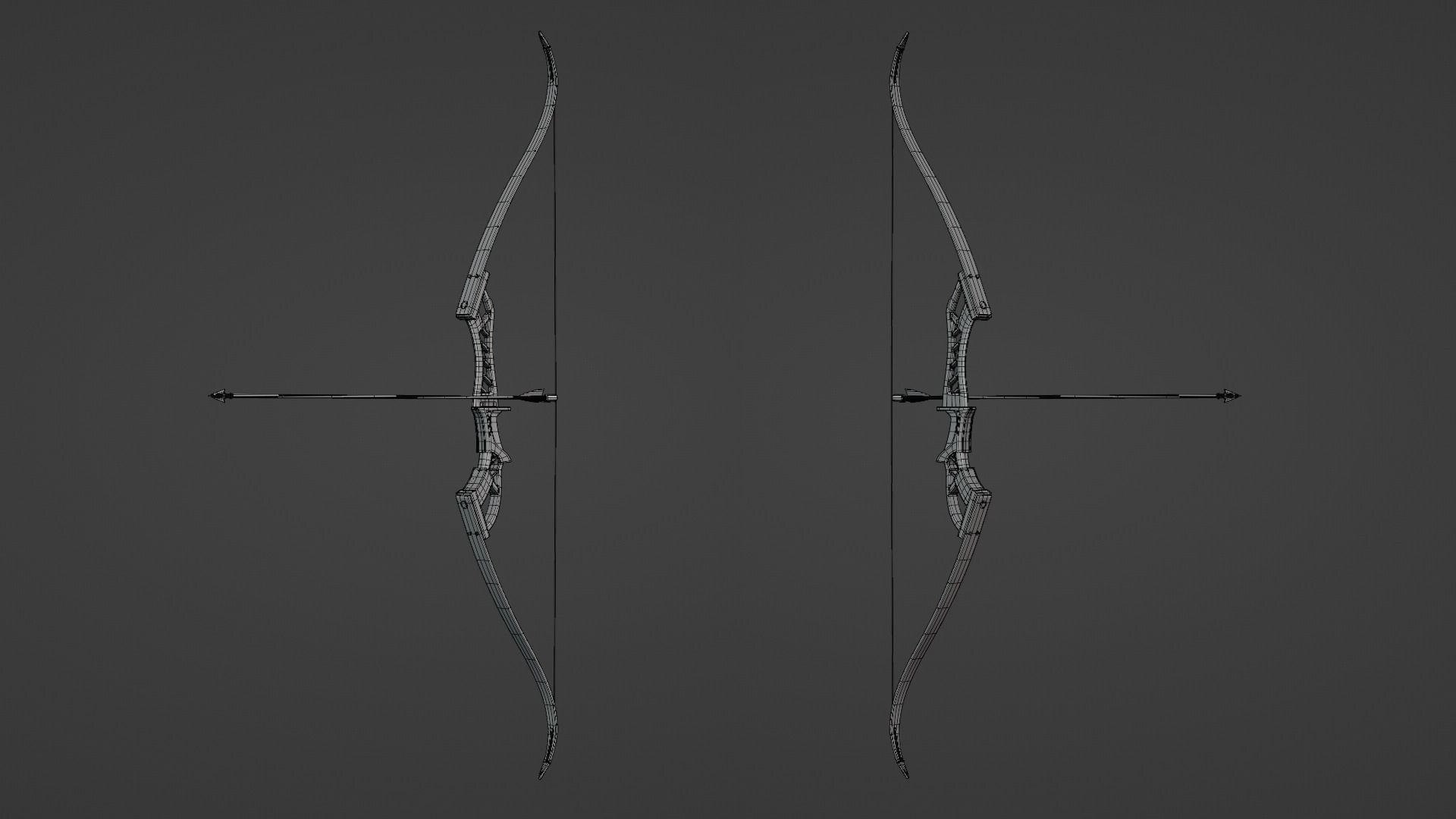 Recurved Bow Low-poly 3D model_3