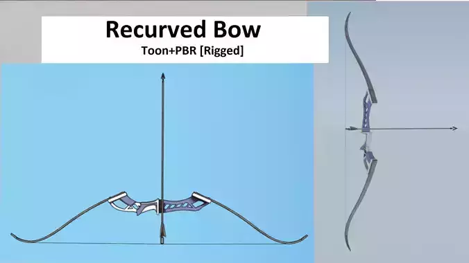 Recurved Bow Low-poly 3D model