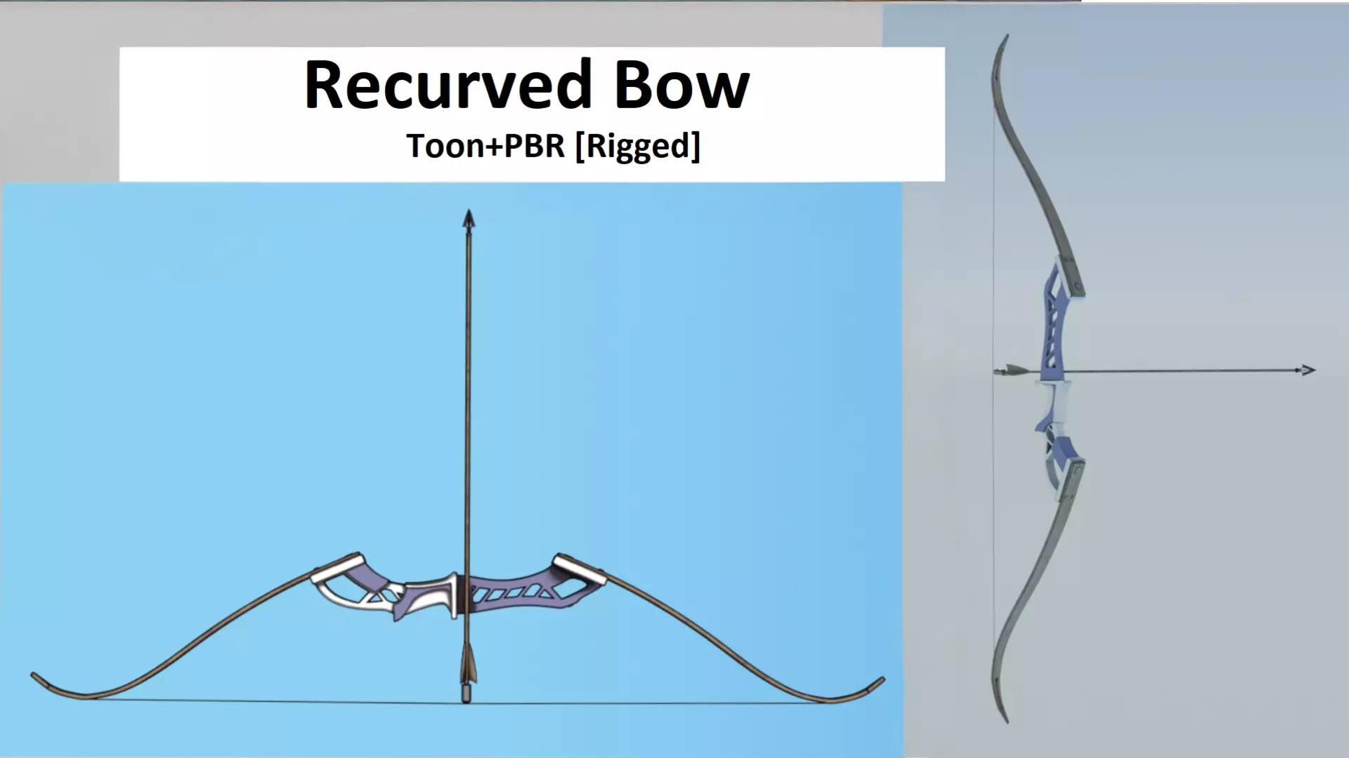 Recurved Bow Low-poly 3D model_0