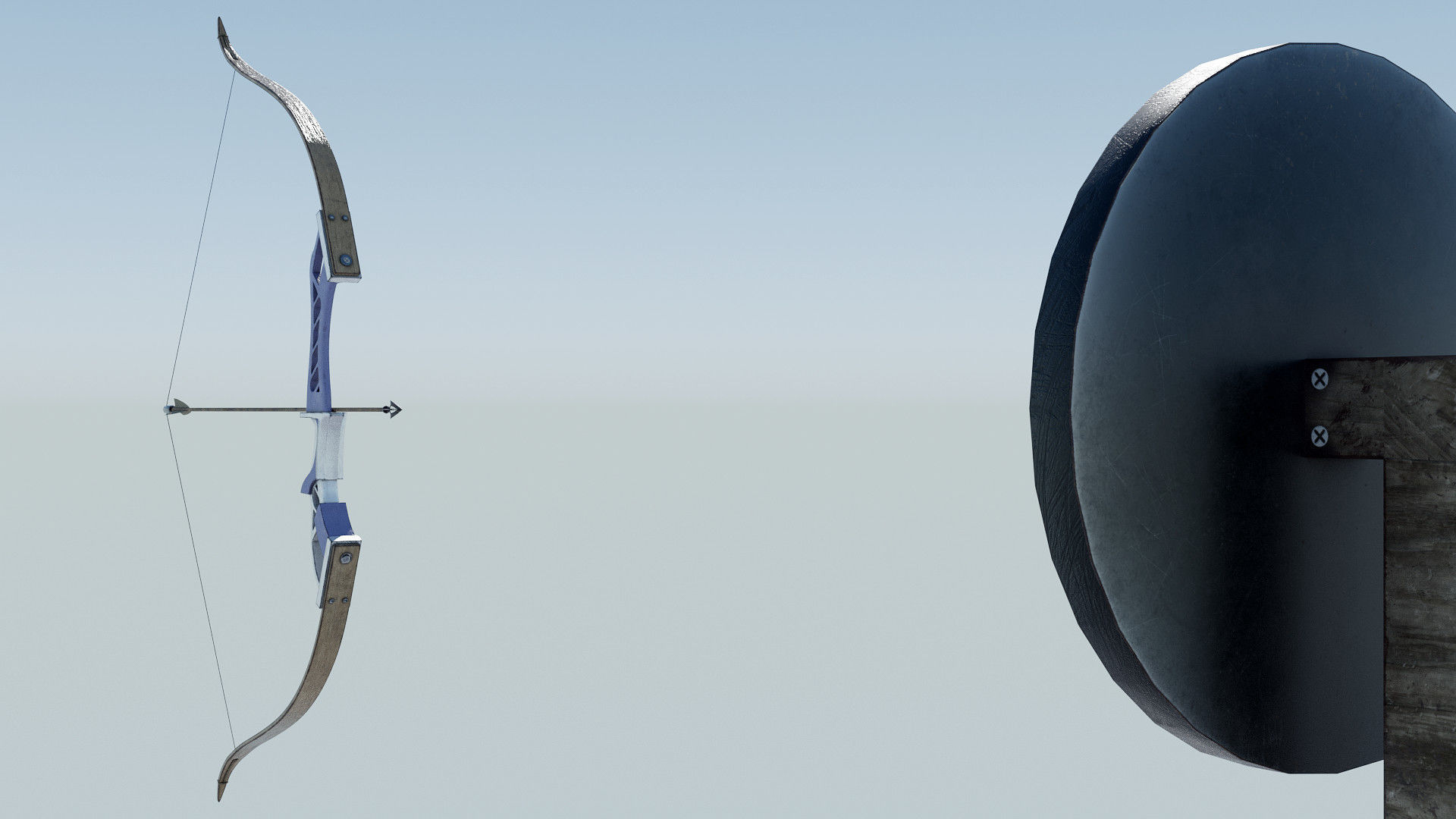 Recurved Bow Low-poly 3D model_7