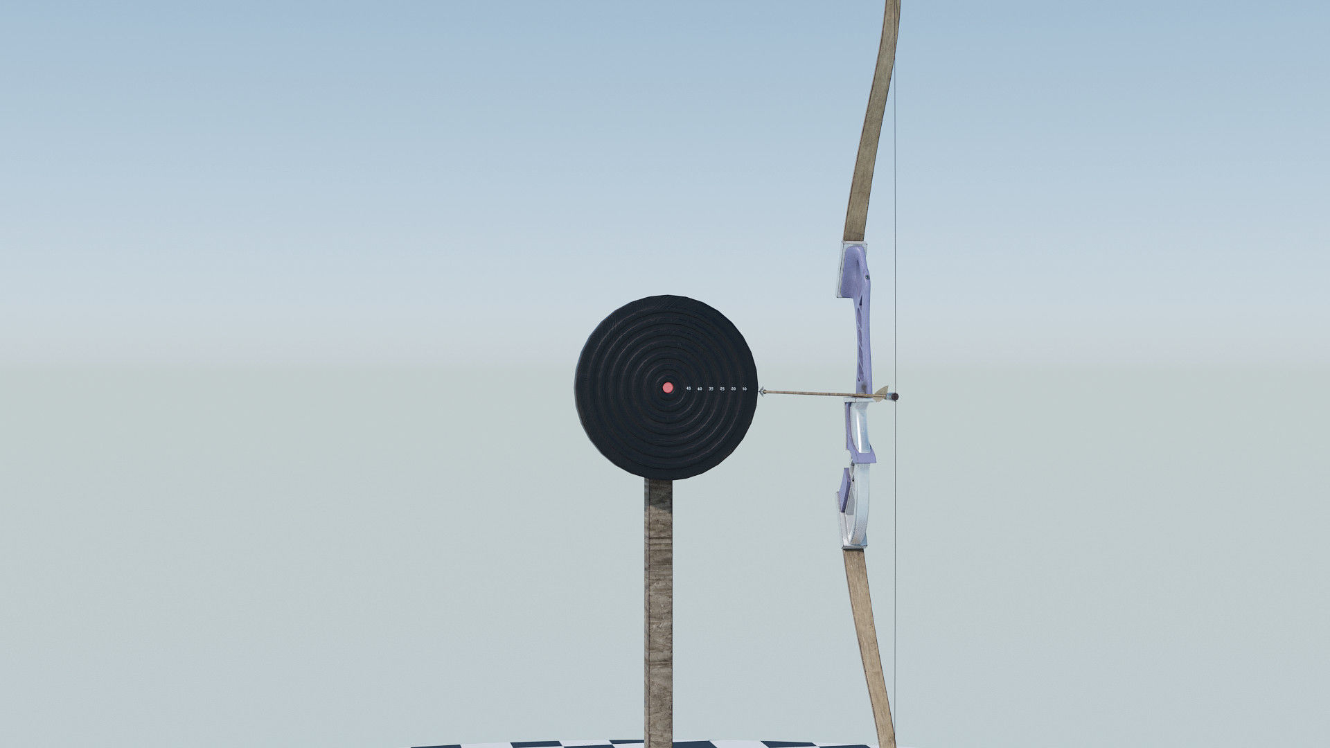 Recurved Bow Low-poly 3D model_4