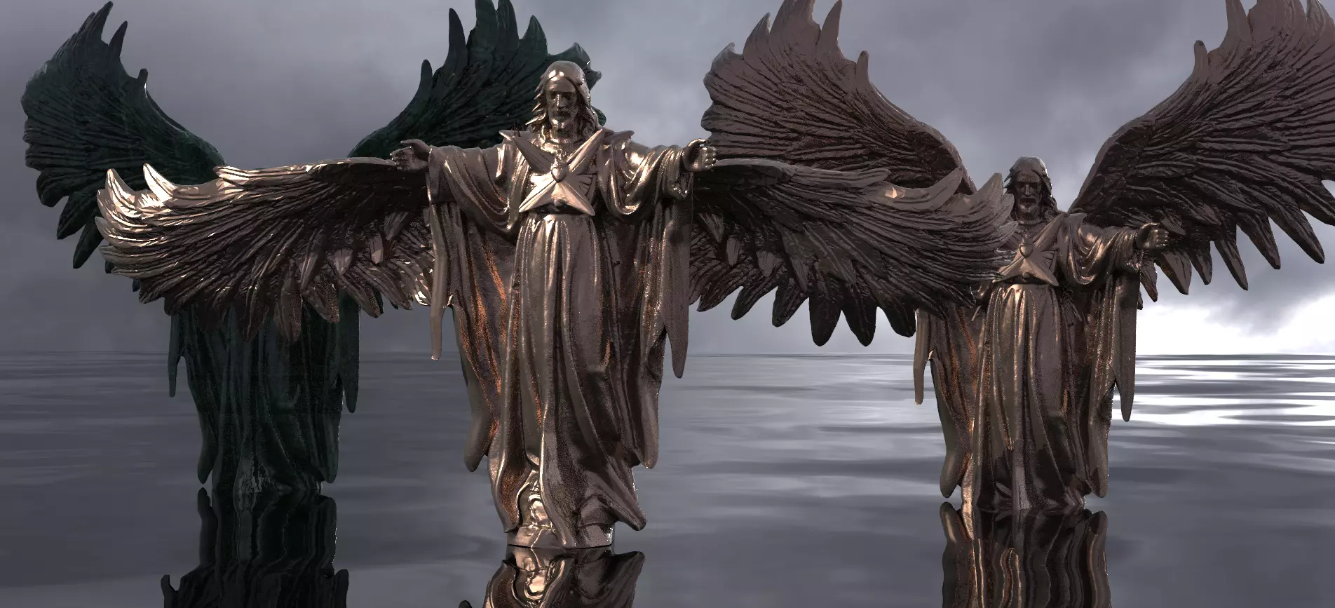 Christ with wings wide 2  3D model_0