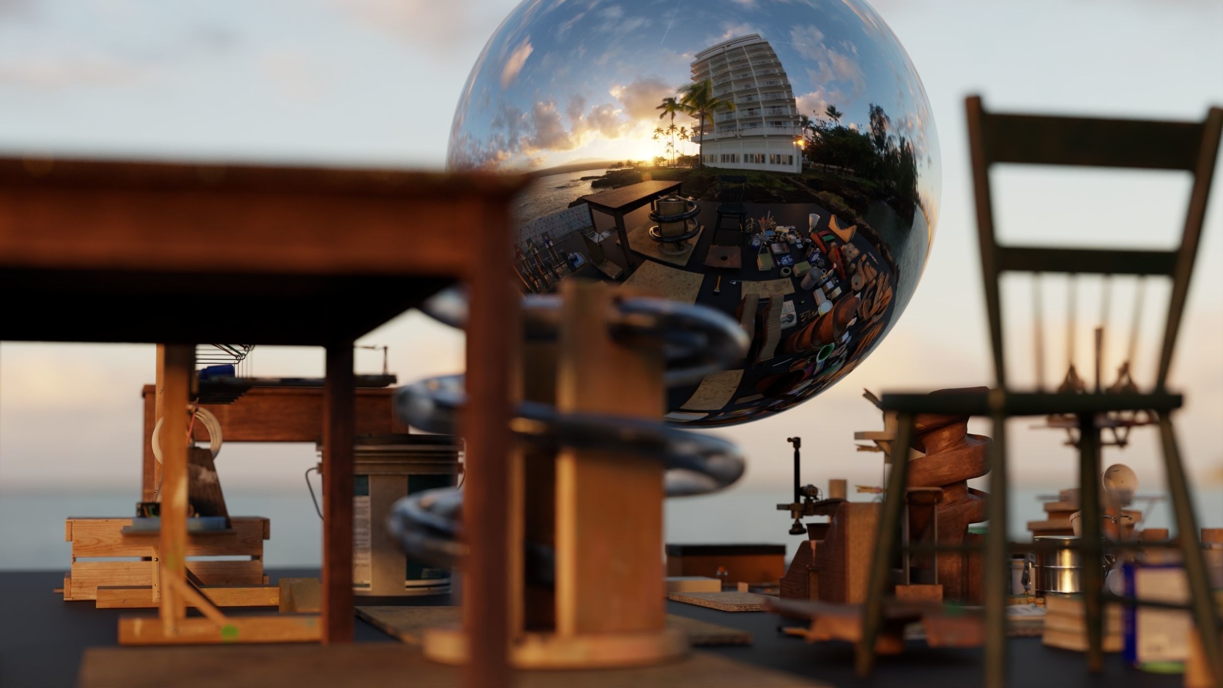 HDR 360 Pano Hawaii - 087 Kilauea Iki Trailhead - volcano crater 3D model_7